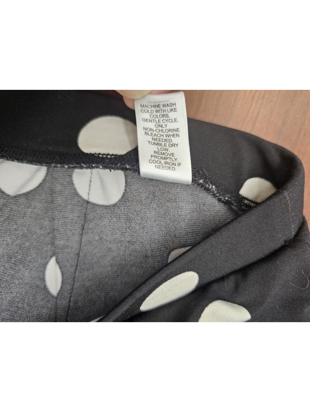 Cato Womens 14/16W Black White Polka Dot Wide Leg Pants Pull On Strecth Palazzo - Picture 6 of 11